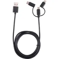 ISY Usb-kabel - Usb-c / Microusb Lighting 1.6 M Zwart (iuc-3100)
