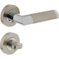 Intersteel Deurkruk Nicol rond rozet met toilet-/badkamersluiting chroom