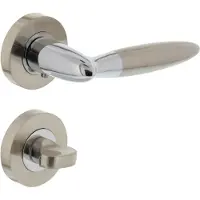 Intersteel Deurkruk Elen rond rozet met toilet-/badkamersluiting chroom