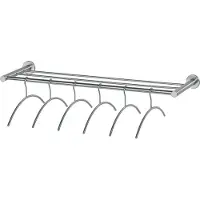 Intersteel Kapstok RVS geborsteld, 1000 mm met zes kledinghangers