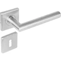 Intersteel Deurkruk Hoek 90gr vierkant rozet sleutelgat rvs