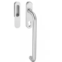 Intersteel Hef-schuifdeurbeslag rond profielcilindergat rvs geborsteld