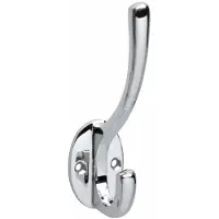 Intersteel Garderobehaak ovaal chroom met 2 haken