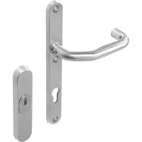 Intersteel Veiligheidsbeslag RVS smal - buiten rozet binnen met kruk - PC92 KT ovaal SKG***