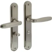 Intersteel Deurkruk Bjorn op schild met toilet-/badkamersluiting 63/8 mm - nikkel mat
