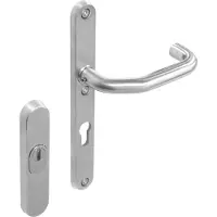 Intersteel Veiligheidsbeslag RVS smal - buiten rozet binnen met kruk - PC72 KT ovaal SKG***