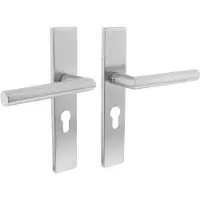 Intersteel Deurkruk Hoek 90gr op rechthoekig schild PC 55 mm rvs geborsteld
