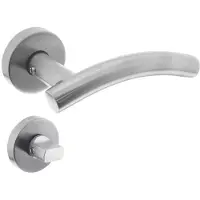 Intersteel Deurkruk Gebogen rozet met toilet-/badkamersluiting