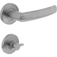 Intersteel Deurkruk Blok op rozet met toilet-/badkamersluiting - RVS
