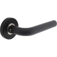 Intersteel deurkruk Luzern op rozet verdekt ø53x10mm - RVS/mat zwart