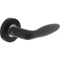 Intersteel Deurkruk Jupiter op rozet geveerd met ring - RVS/mat zwart