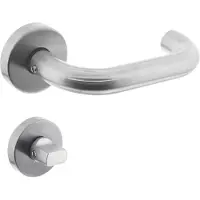 Intersteel Deurkruk Rond op rozet geveerd met toilet-/badkamersluiting ATP - RVS