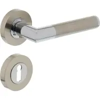 Intersteel Deurkruk Bastian op rozet met sleutelrozetten - chroom/nikkel mat