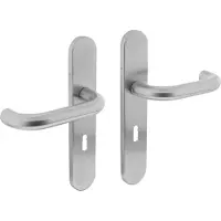 Intersteel Deurkruk Rond op schild rvs geborsteld sleutelgat 56 mm
