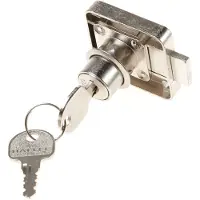 Bouwsales Opschroefslot met nachtschoot, aanslag rechts, met vast bevestigde plaatjescilinder, doornmaat 25 mm, vernikkeld mat, verschillende sluitend, cilinderlengte 22mm