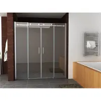 Mueller Dual dubbele schuifdeur 180x200 met zijwanden anti-kalk