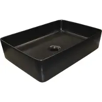 Wiesbaden Waskom Link opzet model Rechthoek 35x50x14.5 cm Zwart