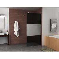 Mueller Slimline 120cm douchewand rookglas met schaamband 8mm NANO glas