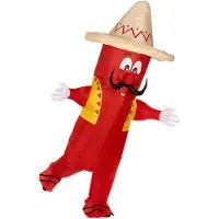 Finidi Grappig opblaasbaar kostuum Chili Peper maat M/L