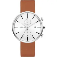 Jacob Jensen Linear horloge Kleur wijzerplaat: wit, Materiaal band: leer
