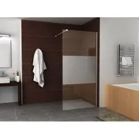 Wiesbaden Slim glasplaat 1100 x 2000 x 8 mm nano helder glas met melkglas middenband