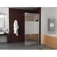 Wiesbaden Douchewand 90x200 cm 10 mm met middenband nano coating