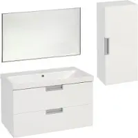 Mueller Action badmeubelset 80cm 1 kraangat inclusief badkamerkast hoogglans wit