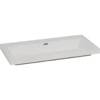 Wiesbaden Cubic kunstmarmer wastafel zonder kraangat 100x46cm wit