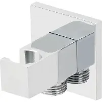 Wiesbaden Rombo wandaansluitbocht met handdouchehouder vierkant 1/2" chroom