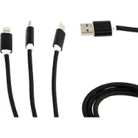 Cablexpert 3-in-1 USB laadkabel 1 meter zwart