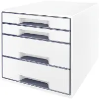 Leitz ladebox WOW CUBE 5213, 4 schuifladen, A4, polystyreen, wit