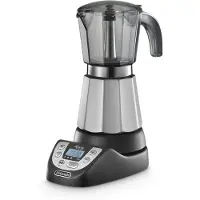 De'Longhi Alicia Plus EMKP 63.B, Elektrische mokkakoker, 0,25 liter, Geschikt voor gemalen koffie, 450 W, Zwart, Zilver