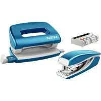 Leitz Nietmachine + perforator WOW 5561 SET, blauw