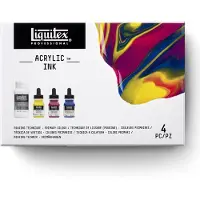 LIQUITEX Professional Acryl Inkt 1 oz (30 ml) Giettechniek Primaire kleuren Set van 4