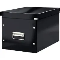 Leitz Wow Click & Store Kubus Grote Opbergdoos - 80% Gerecycled Karton - 32x36 cm (BxD) - Zwart