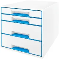 Leitz ladebox WOW CUBE 5213, 4 schuifladen, A4, polystyreen, blauw