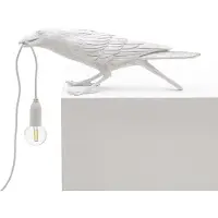 Seletti Bird Lamp LED decoratieve tafellamp speels wit, wit / opaal, Woon-/ Eetkamer, Kunststof, Design, tafellamp