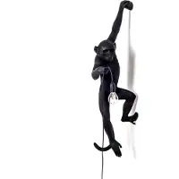Seletti Monkey Lamp Buiten Hangend Linkse Versie Zwart - Wandlampen Hars Black - 14921