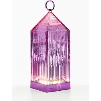 Kartell Lantern LED tafellamp, paarse kleuren IP54, paars / roze / rose, Kunststof, Design