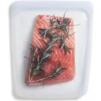 Stasher , Herbruikbare Silicone Food Tasje, Half Gallon, Clear, 64.2 fl oz (1.92 l)