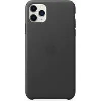 Apple iPhone 11 Pro Max Leather Back Cover Zwart