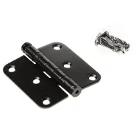 Intersteel kogellagerscharnier afgerond 3" (76x76x2,5mm) - mat zwart