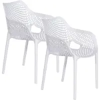 Garden Impressions Air XL kunststof tuinstoel wit - set van 2 stuks