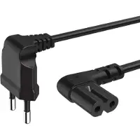 Hama Eurocable, angled on both sides, 5m, black