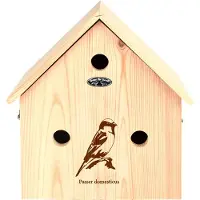 Esschert Design Vogelhuisje Mussenvilla Silhouet- Nestkastje - - Houtkleur - NK86