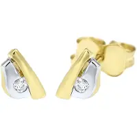 Lucardi Oorbellen goud / zilver / transparant