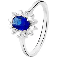 Lucardi Ring blauw / zilver / transparant