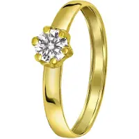 Lucardi Ring 'Klassisch' goud / transparant