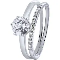 Lucardi Ring zilver / transparant