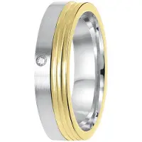 Lucardi Ring goud / zilver / transparant